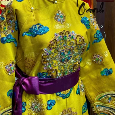 Khăn Áo Ngũ Thân Màu Vàng Kim Cao Cấp