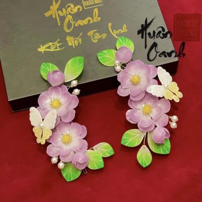 Đôi Cài Tóc Hoa Đào/Mai và Bướm