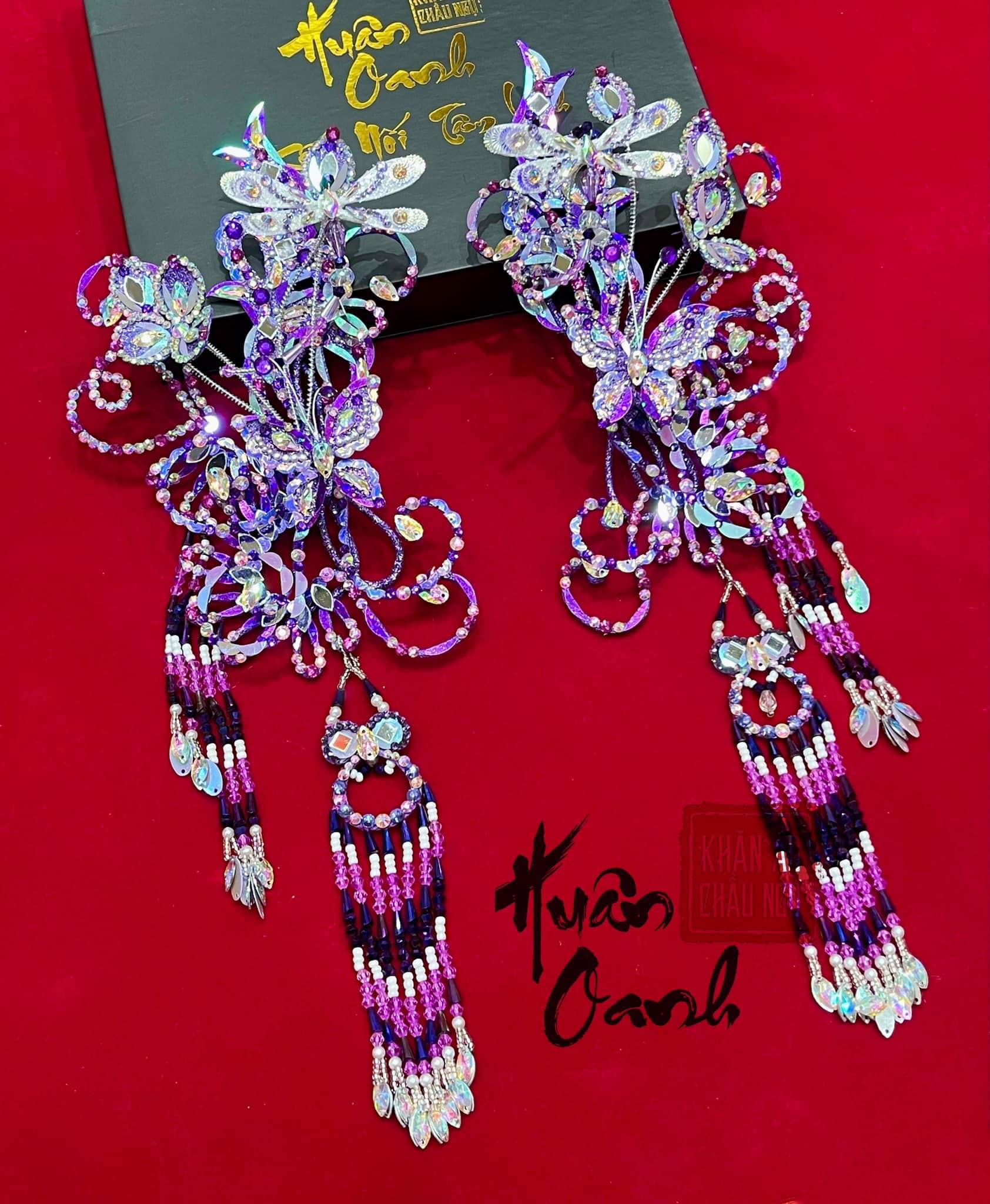 Đôi Cài Tóc Dáng Rủ Cao Cấp Màu Tím Đôi Cài Tóc Dáng Rủ Cao Cấp Màu Tím