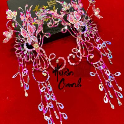 Đôi Cài Hồ Điệp Dáng Rủ Cao Cấp Màu Hồng Phấn