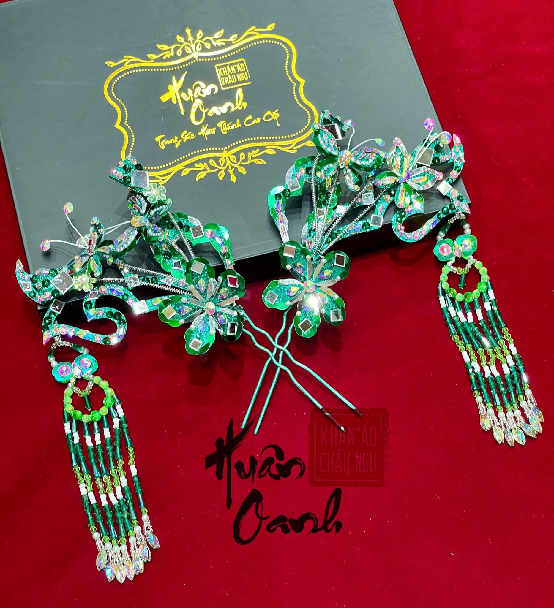 Trâm Cài Tóc Dáng Rủ Cao Cấp Màu Xanh Phủ Nhạc Trâm Cài Tóc Dáng Rủ Cao Cấp Màu Xanh Phủ Nhạc